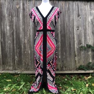 Laundry By Shelli Segal Multi patterned Dress w/Front Split! Fits like 6-8 or M.